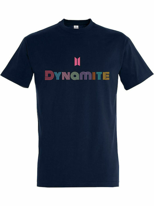 Unisex Tshirt "DYNAMITE BTS Kpop", French Navy