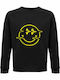 Sweatshirt Unisex, Bio "Emoticon Zerstörtes Lächeln", Schwarz