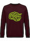 Sweatshirt Unisex, Organic "Brain Bicycle", Burgundy