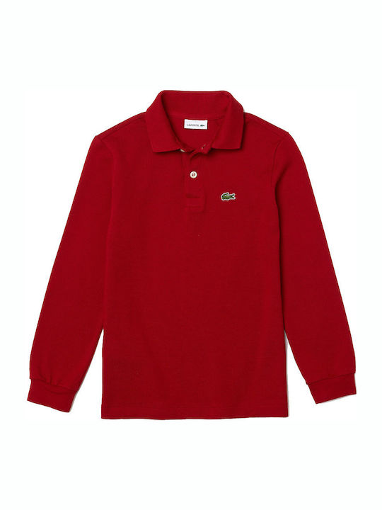 Lacoste Kinder-Polo Langärmelig Rot