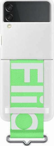 Samsung Silicone Cover with Strap Задна корица Силикон Бял (Galaxy Z Flip3 5G)