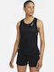 Nike Dri-Fit Race Αμάνικη Γυναικεία Αθλητική Μπλούζα Μαύρη
