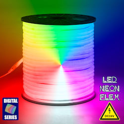 GloboStar Wasserdicht Neon Flex LED Streifen Versorgung 24V RGB Länge 1m und 120 LED pro Meter