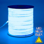 GloboStar Rezistentă la apă Bandă Neon Flex LED Alimentare 24V cu Lumină Albastru Lungime 1m și 120 LED-uri pe Metru