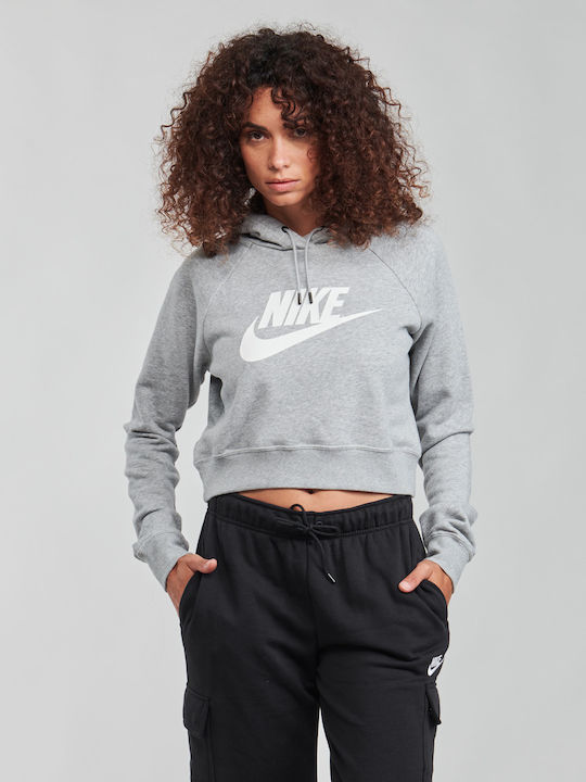 grey nike cropped sweatshirt