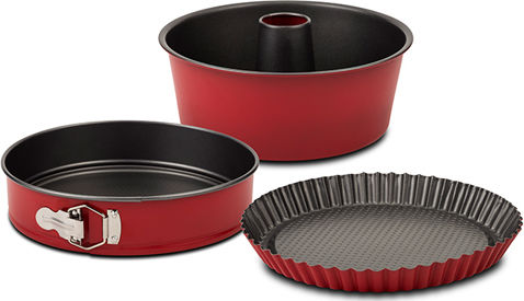 Nava Non-stick Aluminum Cake Baking Pan Nature 3pcs