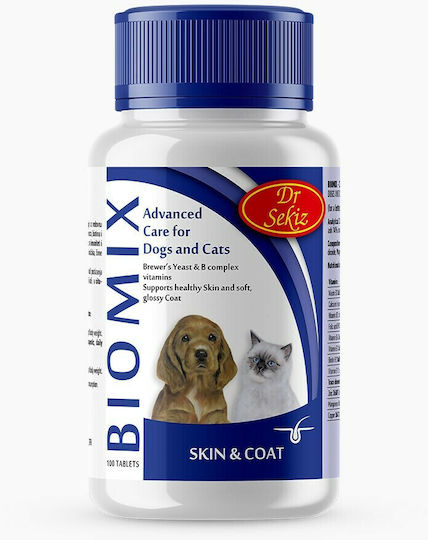 Real Pet Biomix Plus Συμπλήρωμα Διατροφής Σκύλου και Γάτας σε Δισκία 100 tabs για Δέρμα & Τρίχωμα