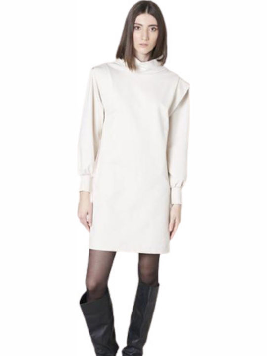 Silvian Heach Aldax Mini All Day Φόρεμα Μακρυμάνικο Λευκό