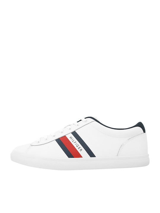 Tommy Hilfiger Essential Vulc Stripes Ανδρικά Sneakers Λευκά