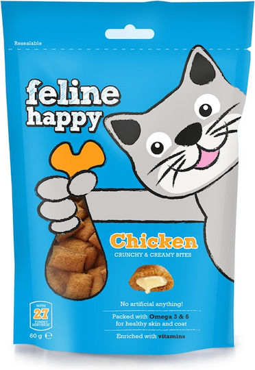 Mark & Chappell Feline Happy Λιχουδιές Σνακ Γάτας Σολομός 60gr