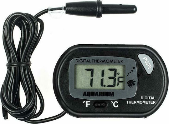 Aquarium Technical Equipment Digital Aquarium Thermometer with LCD Screen Black 5x4cm