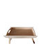Karvounis Wooden Rectangular Bed Tray with Handles in Beige Color 54x32x25cm TR2741N 1pcs