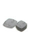 Karvounis Plate Desert Square made of Porcelain White 7pcs