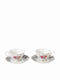 Karvounis Floral Paris Roses Set of Cups Tea Porcelain White 2pcs
