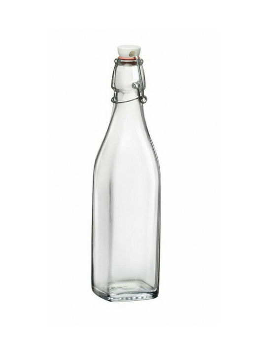 Bormioli Rocco Glass Water Clip Top Bottle Swin...
