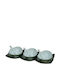 Karvounis Porcelain Dessert Divided Serving Tray with 3 Slots Silver 42x15cm