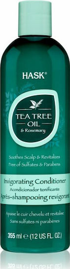 Hask Tea Tree Oil & Rosemary Conditioner Διατήρησης Χρώματος για Βαμμένα Μαλλιά 355ml