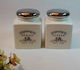 Karvounis Set of 2 Ceramic Food Jars for Sugar and Coffee with Lid White 2 Pieces
