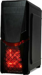 iBox Orcus X14 Jocuri Turnul Midi Cutie de calculator cu fereastră laterală Negru