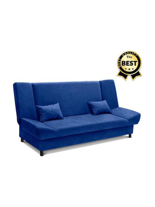 Tiko Plus Τριθέσιος Καναπές Κρεβάτι με Αποθηκευτικό Χώρο Μπλε 200x90εκ.