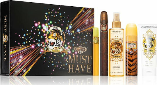 Cuba Jungle Tiger Γυναικείο Σετ με Eau de Parfum, Body Lotion, Mini Άρωμα και Body Mist