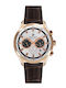 Beverly Hills Polo Club Men's Watch Chronograph Battery with Brown Leather Strap