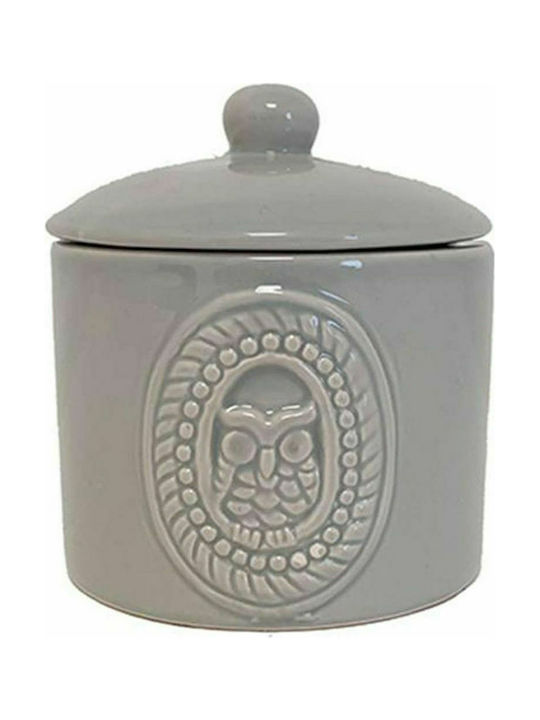 Atmosphera Vase General Use with Lid Ceramic Gray 9x9x10cm