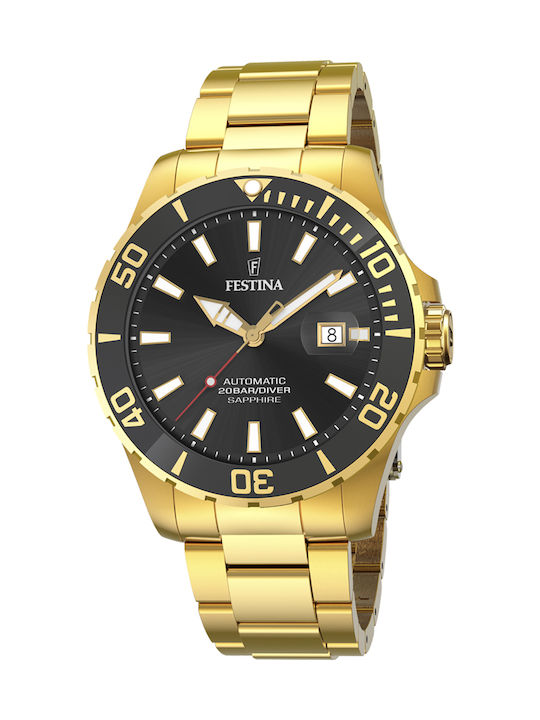 Festina Men's Watch 44mm Chronograph Battery with Gold Metal Bracelet