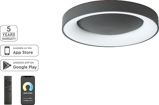 Home Lighting Smart Πλαφονιέρα Οροφής 60εκ. Μαύρη με Ενσωματωμένο LED και Τηλεχειριστήριο