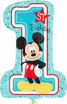 Μπαλόνι Foil Γενεθλίων Αριθμός 1st Mickey Mouse 48x71cm Μπλε