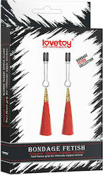 Lovetoy Glamor Tassel Nipple Clamp Cleme pentru Sfârcuri în Culoare Roșu