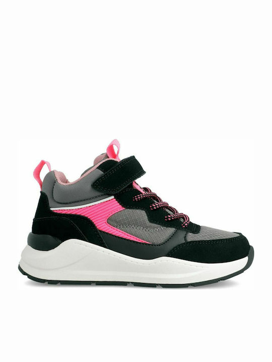 Παιδικά Sneakers High Ανατομικά με Σκρατς Γκρι