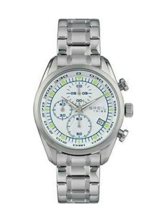 Breil Tribe Watch Chronograph Battery with Silver Metal Bracelet