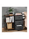 Wooden & Metallic Chest of Drawers with 3 Drawers Gray 80x29x71cm