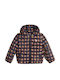 Down Kids Quilted Short Jacket with Hood Blue