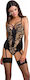 Casmir Lingerie Victoria Corset Sexy Σετ Εσωρούχων Black / Gold