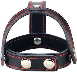 Lovetoy Leather Cock Ring with Ball Divider