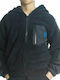 Joyce Boys Fleece Hooded Sweatshirt with Zipper Navy Blue