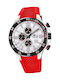 Lotus Watches Ρολόι Χρονογράφος Μπαταρίας με Καουτσούκ Λουράκι σε Κόκκινο χρώμα