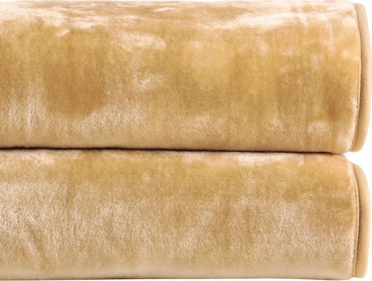 Kentia Notte Pătură Catifea Simplă 160x240 cm Camel
