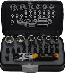 Magnem 11005M Set Cheie Tubulară Cu Chei Cu Clichet 1\4" 26 Bucăți Magnem 11005M Set Cheie Tubulară Cu Chei Cu Clichet 1\4" 26 Bucăți