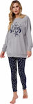 Minerva Winter Damen Pyjama-Set Gray 90-52054-023