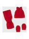 Mayoral Kids Beanie Set with Scarf & Gloves Knitted Red