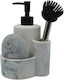 Ankor Tabletop Plastic Dispenser for the Kitchen with Sponge Holder White