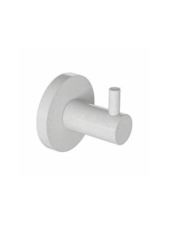 Verdi Sigma Single Wall-Mounted Bathroom Hook White Matt