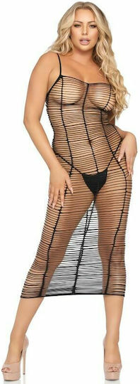 Leg Avenue 86969 Horizontal Net Maxi Dress Black