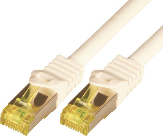 MCAB S/FTP Cat.7 (10Gbps) Καλώδιο Δικτύου Ethernet 0.25m Λευκό
