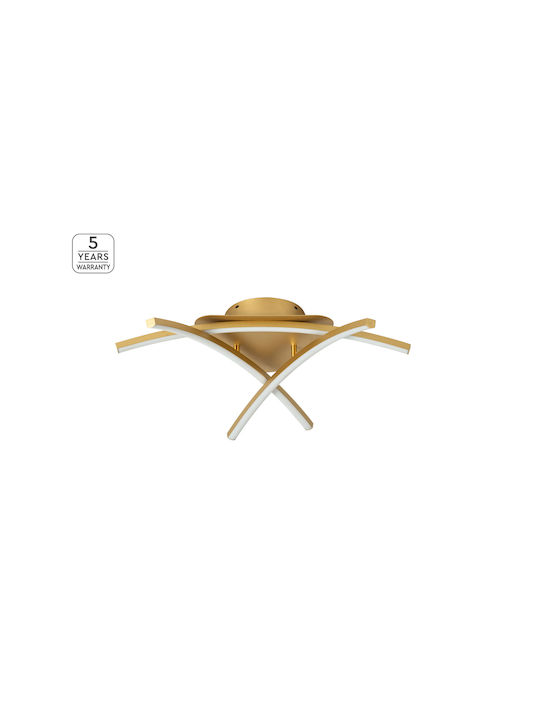 Home Lighting Xena Πλαφονιέρα Οροφής 61εκ. Χρυσή με Ενσωματωμένο LED