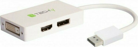 Techly DisplayPort 1.4 Docking Station με HDMI 4K Λευκό (IADAP DP-COMBOF3)