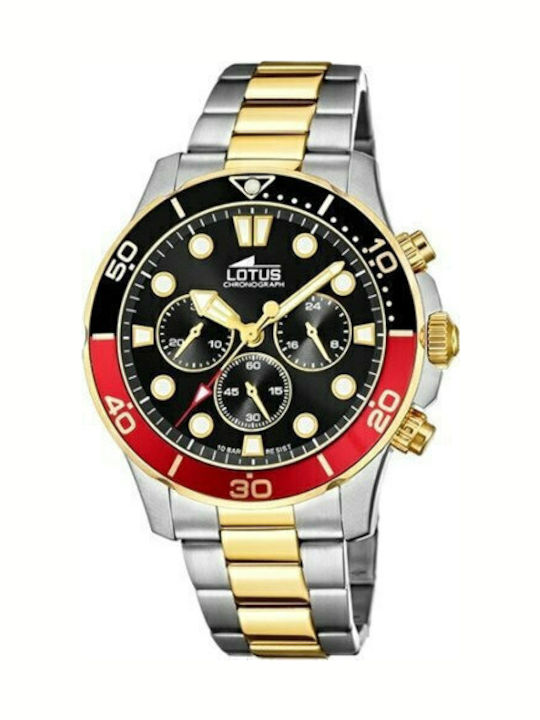 Lotus Watches Ceas Barbati 44.5mm Cronograf Baterie cu Brățară din Metal
